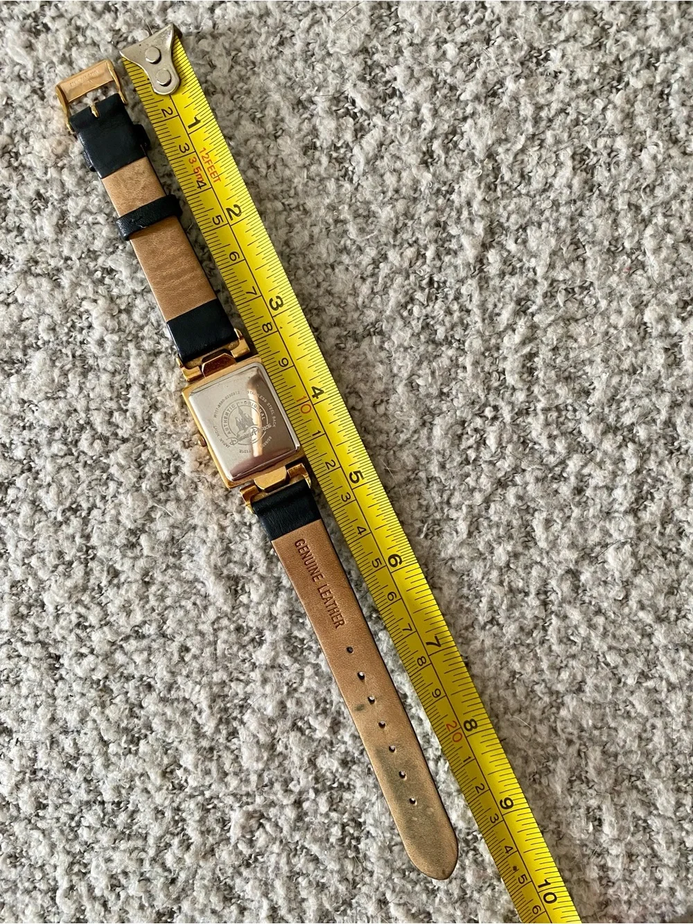 Disney Parks Art Deco Black and Gold Crystal Accent Ladies Watch
